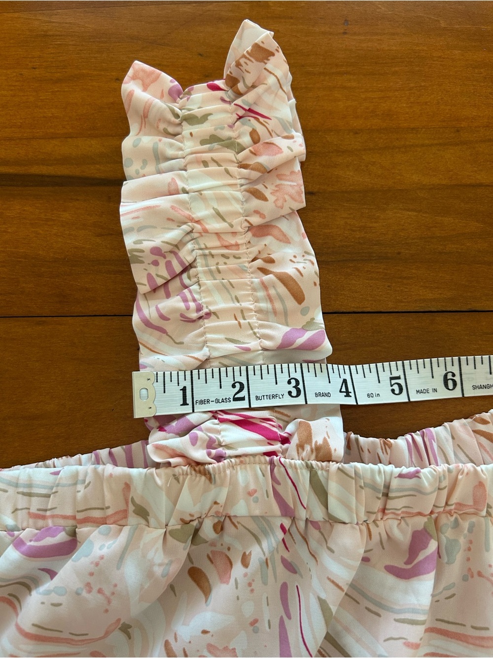 Entro Abstract Print Ruffle Strap Babydoll Tank Top Size Large Boutique - Picture 8 of 9